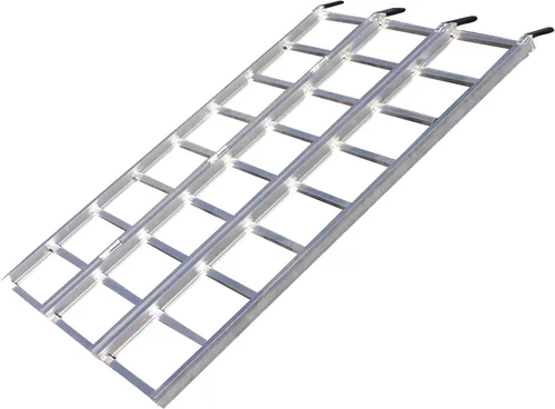 Rampa de aluminio Yutrax TX103 de triple plegado, de 70" (177.8 cm), 1,570 lbs (793.79 kilogramos( de capacidad, color plateado
