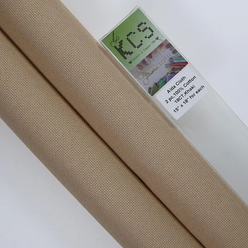 Vista 26 de KCS 2 piezas de tela de costura de algodón Aida de punto de cruz de 15 x 18 pulgadas (blanco antiguo, 14 unidades)