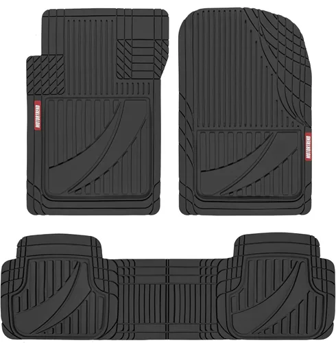 Vista 11 de Motor Trend FlexTough™ - Alfombrillas Avanzadas de Goma Beige para Piso de Automóvil – Alfombrillas de Piso de Servicio Pesado Recortables