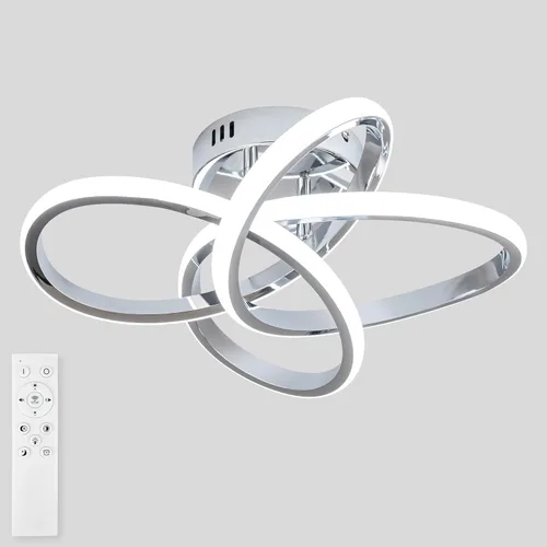 Vista 11 de Lámpara de techo moderna, lámpara de techo regulable LED de 36 W con control remoto, cambio de temperatura de color de 3000 a 6000 K, pequeña araña