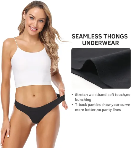Vista 4 de Bragas Wealurre de microfibra, cintura baja, tanga invisible, para mujer
