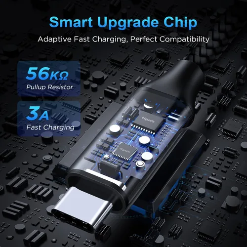 Vista 3 de Etguuds - Cable corto de USB-A a C de 6 pulgadas, 2 unidades, carga rápida, para Samsung Galaxy S22, S21, S20 FE Ultra 5G, S10, S9, Note 20, 10 y 9