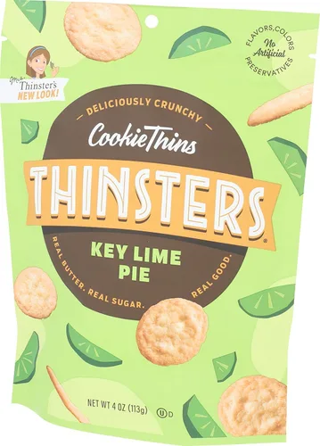 Vista 6 de Galletas Thinsters de Tarta de Limón Clave, Horneadas al Horno con Mantequilla Real y Azúcar, No Transgénicas, Sin Ingredientes Artificiales, Jarabe