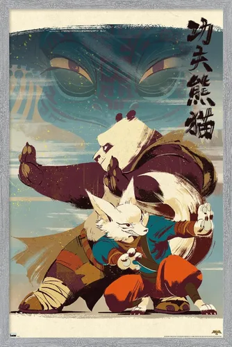 Vista 14 de Trends International Kung Fu Panda 4 - Póster de pared con postura, 22.4 pulgadas de largo x 14.7 pulgadas, versión enmarcada en madera de granero