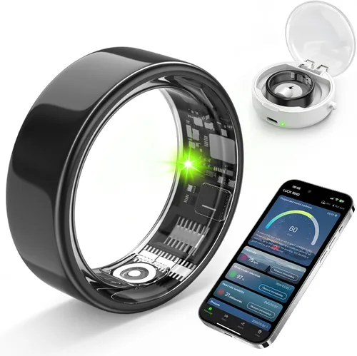 Anillo inteligente con monitoreo del sueño, conteo de pasos, frecuencia cardíaca, oxígeno en sangre para iOS y Android, sin cuota de suscripción,