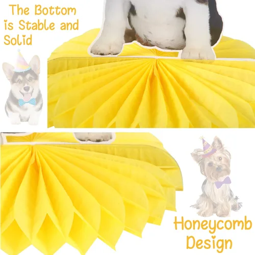 Vista 3 de 13 piezas de centro de mesa de panal para perros y bebés, suministros de fiesta de cumpleaños para mascotas, decoración de mesa para fiesta