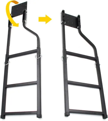 Vista 3 de Escalera para portón trasero, accesorios para camioneta, extensión universal con tornillos hexagonales autoperforantes de acero inoxidable