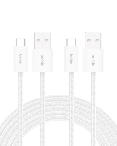 Vista 17 de Belkin Cable USB A a USB C, 3.3 pies, 15 W, cargador tipo C, cable de carga para iPhone, suave, trenzado, flexible para iPhone 17 y 16, Galaxy S25
