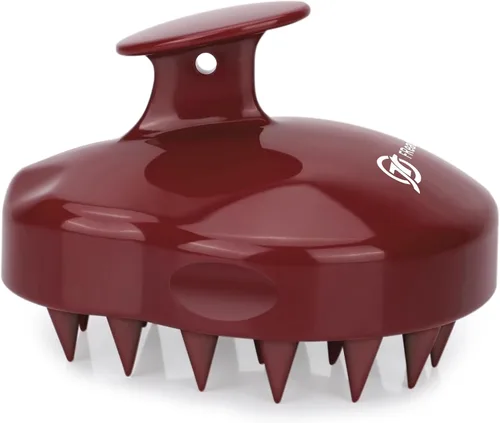Vista 9 de FREATECH Cepillo de champú masajeador con cerdas de silicona suaves para el cuidado del cuero cabelludo, exfoliante para el cabello de ducha