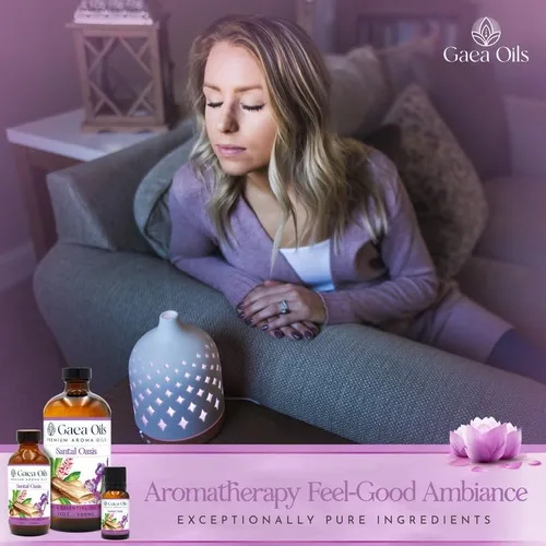 Vista 4 de Santal Oasis Aceites aromáticos - Fragancia de aceite esencial para uso con difusores, cañas y más 4 onzas líquidas