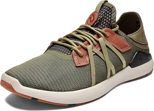 OLUKAI Mio Li - Zapatos deportivos para hombre, malla ligera y transpirable, ajuste cómodo y suela de goma de agarre húmedo, parte de cordones en