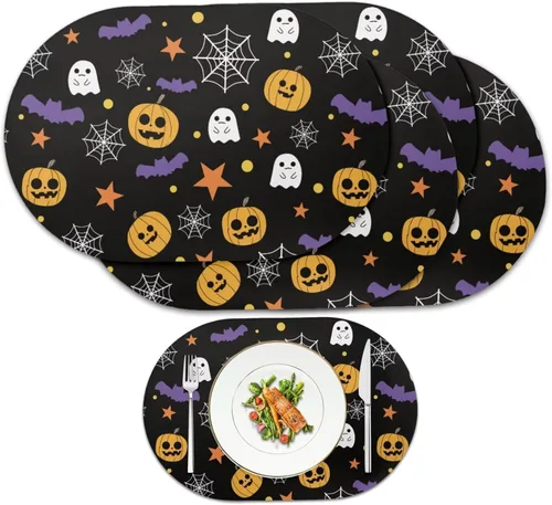 Vista 34 de Corn Green Placemats Set of 2 12 x 18 Inch Leather Table Mats Seasonal Table Placemats Protector PU Desk Mat Heat Resistant Washable Easy Clean for