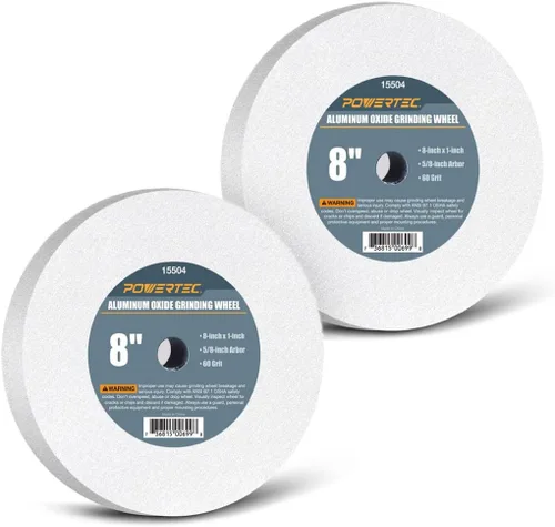 Vista 12 de POWERTEC Rueda amoladora de banco, muela abrasiva de 6 pulgadas, grano 60, óxido de aluminio, 6 ruedas amoladoras de banco para pedestal y bancos