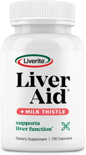 LIVERITE Ayuda hepática con cardo mariano 150 cápsulas, apoya la función hepática saludable, limpieza, energía y bienestar diario