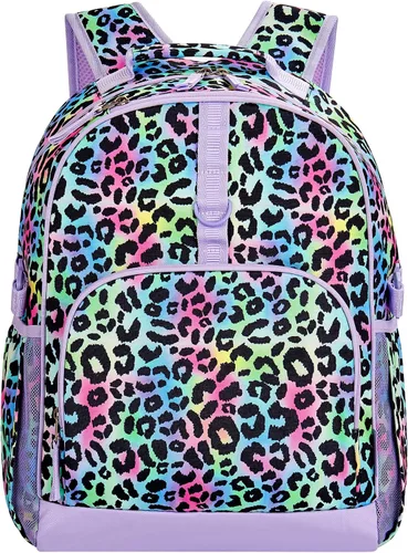 Vista 19 de Choco Mocha Mochila para niños de escuela primaria con correa para el pecho de 17 pulgadas, Gradiente de arco, 17 pulg., Classic