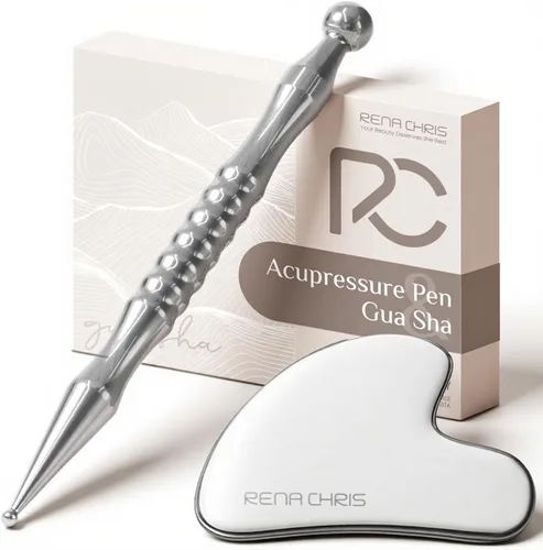 Rena Chris Pluma de acupuntura, herramientas manuales de reflexología para la tensión muscular y alivio del dolor, juego de pluma de acupresión y