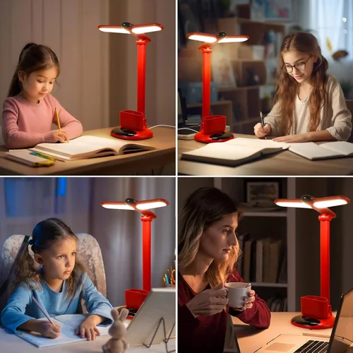 Vista 7 de VAVOFO Lámpara de escritorio LED inalámbrica 6785 con control táctil, temperatura de color ajustable de 2700-7000K, 700 lúmenes, diseño de doble