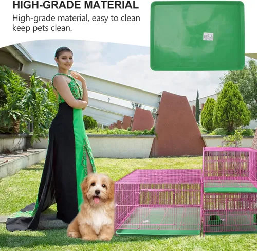 Vista 6 de ULTECHNOVO Sartén de repuesto para perros, jaula verde para accesorios para cajas de bandeja para orinal, hurón urinario, caca en S, jaulas