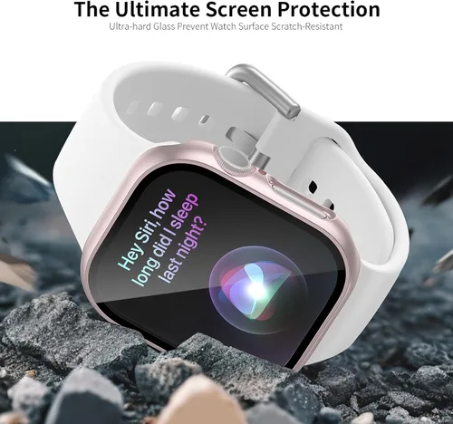 Vista 29 de JERXUN Paquete de 6 fundas con protector de pantalla de vidrio templado para Apple Watch Series 3, Series 2, Series 1 de 38 mm, parachoques rígido