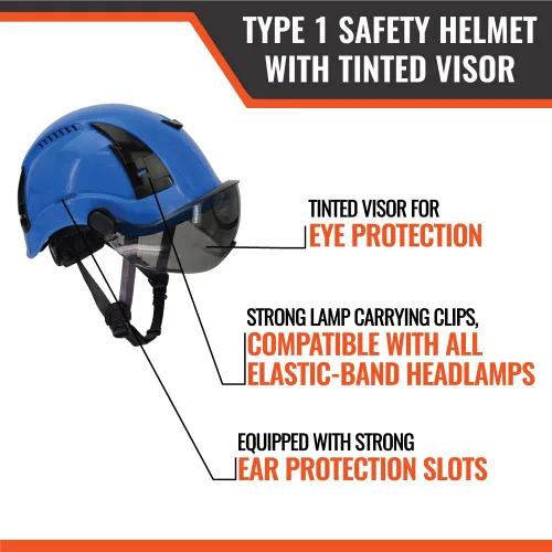 Vista 4 de Malta Dynamics APEX ANSI Z89.1 - Casco de seguridad tipo 1 para construcción con viseras complementarias