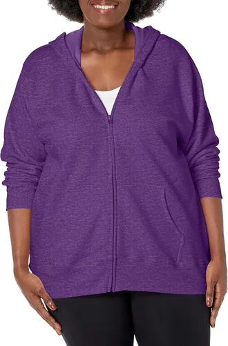 JUST MY SIZE Women's Plus Size Zip-up Fleece Hoodie, EcoSmart Midweight Hooded Sweatshirt