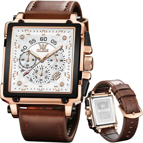 OLEVS Elegante reloj de pulsera para hombre, correa de silicona, cronógrafo de acero inoxidable Pro Diver, reloj cronógrafo de fecha impermeable