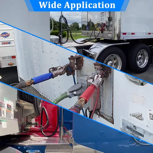 Vista 7 de Glad Hands, 3 juegos de aluminio azul y rojo Gladhands de emergencia para semirremolques remolques líneas de aire 6 sellos de mano Glad