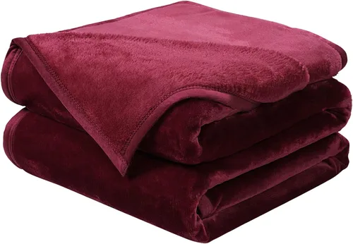 Vista 9 de Manta suave tamaño King cálida y mullida de microfelpa ligera de forro polar térmico para sofá y cama, 90 x 108 pulgadas, color negro