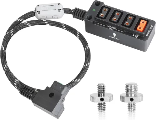 Divisor D-Tap compacto regulado de 12 V, concentrador de alimentación P-Tap de 4 puertos para batería de montaje en V, distribuidor de cable