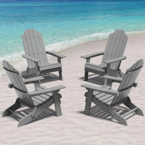 Vista 18 de MXIMU Folding Adirondack Chair for Outdoor: Easy Assembly and Comfortable Adirondack Chairs - Foldable Composite Fire Pit Chairs - All Weather