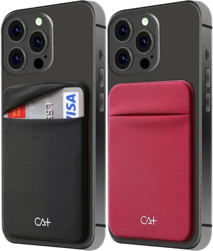 Vista 12 de [Dos] Fundas elásticas para tarjetas adhesivas para teléfono celular, tarjetero adhesivo para identificación y tarjeta de crédito para la parte