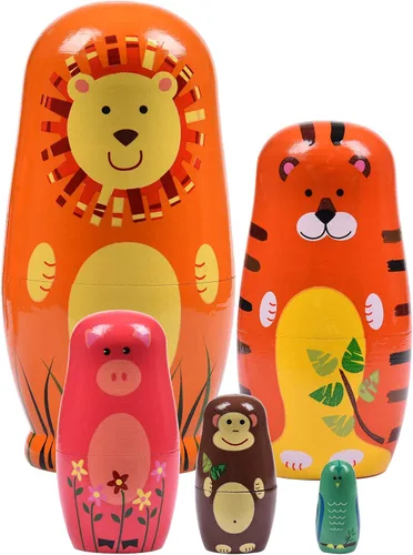 Vista 13 de Muñecas anidables, huevos de Pascua anidables, muñecas Matryoshka hechas a mano de madera para cumpleaños de niños o decoración del hogar