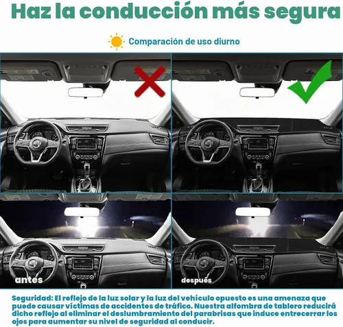 Vista 8 de x xotic tech Alfombrilla para Consola Central del Tablero Precortada Antideslizante Parasol Protector Solar Antirreflejos Alfombra Acolchada
