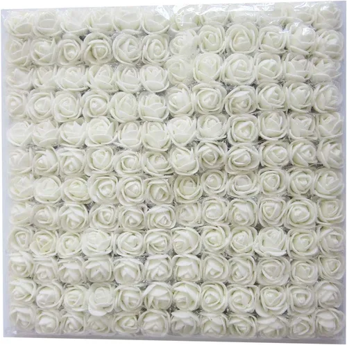 Vista 18 de Mini cabezas de rosas falsas, 144 piezas de rosas artificiales de espuma, accesorios de flores de boda, clips para el cabello de novia, diademas