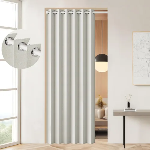 Vista 62 de Cortinas Verticales de Privacidad, Cortina Vertical de Pliegues Fruncidos con Memoria Entrenada Adecuada para Cobertura Abierta de 78 Pulgadas