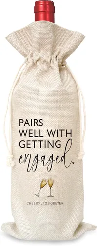 Vista 9 de Bolsa de vino Regalo de boda para señor y señora - Regalo de compromiso J14-Negro