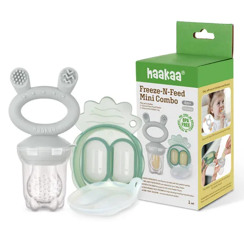 Vista 11 de Haakaa Freeze-N-Feed Mini Combo con alimentador de alimentos de silicona y mini bandeja de silicona Alimentador automático de alimentos sólidos