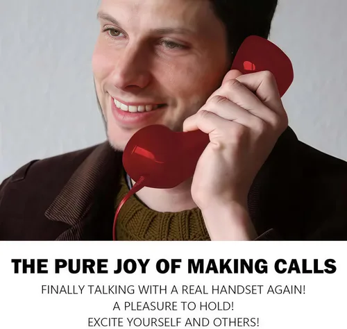 Vista 4 de Auricular retro para teléfono, teléfono retro Bluetooth, receptor de teléfono vintage para teléfonos inteligentes, agarre ergonómico ligero