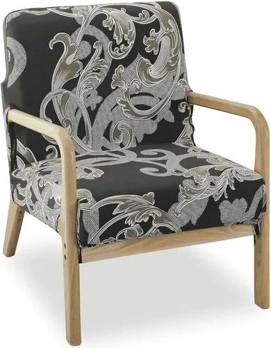 Vista 17 de Deisy Dee Funda para silla moderna de mediados de siglo impresa, Fundas elásticas para sillón de lectura, fundas tapizadas para sillas de sala Negro