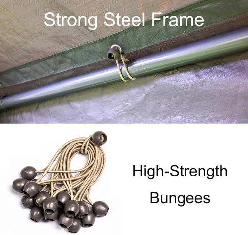 Vista 2 de Sunnyglade Cubierta superior de repuesto para toldo de cochera de 10 x 20 pies con faldas de poste de tela y accesorios para tienda de campaña