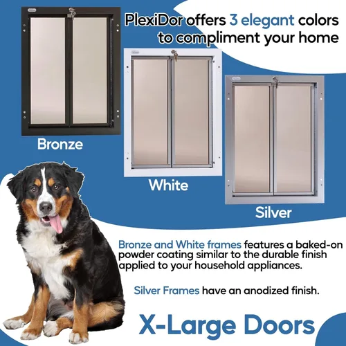 Vista 6 de PlexiDor Performance Pet Doors for Dogs and Cats - Puerta para perro con cerradura y llave - Blanco, tamaños extra grandes