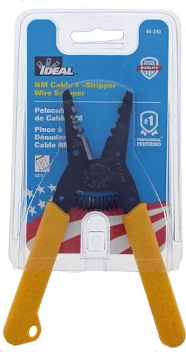 Vista 13 de IDEAL Electrical 45-249 12/2 NM T-Stripper - 2/12 AWG, pelacables con agujeros de bucle, nariz de alicate, apertura automática con resorte