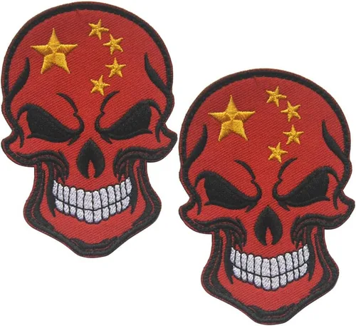 Vista 20 de 2 parches de bandera de AliPlus de España, parches de calavera bordados, tácticos, militares, moral, parche con gancho y bucle