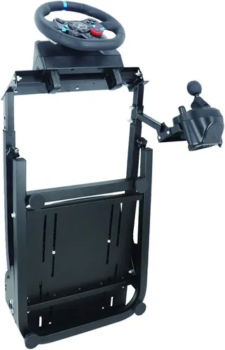 Vista 4 de Soporte para volante de carreras, altura ajustable y plegable, compatible con Logitech G25, G27, G29, G920 Gaming Cockpit
