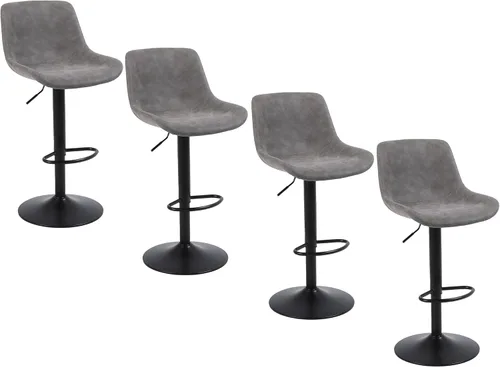 Vista 10 de Taburetes de bar, taburetes giratorios de altura de mostrador con respaldo, sillas de bar modernas ajustables, taburete alto de cocina sin brazos