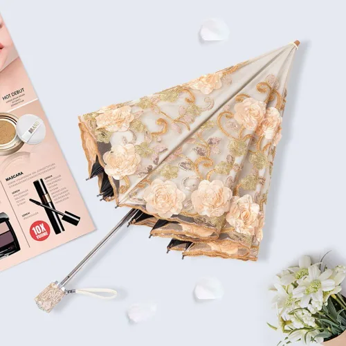 Vista 64 de Honeystore - Parasoles de encaje de flores para fiesta de boda, paraguas nupcial de encaje