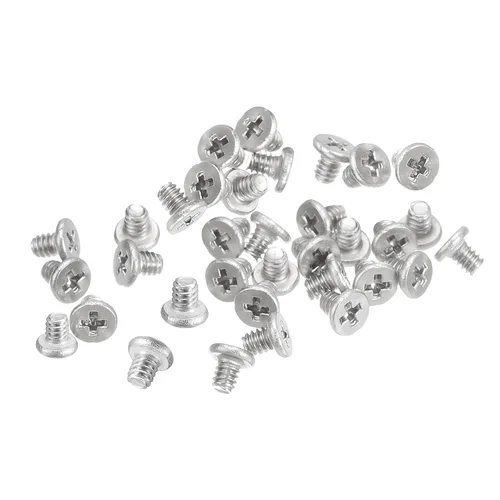 Vista 39 de uxcell M1-0.010 x 0.079 in, 100 tornillos de cabeza plana redonda de acero inoxidable 304 Phillips Drive Machine Tornillos de fijación de hardware