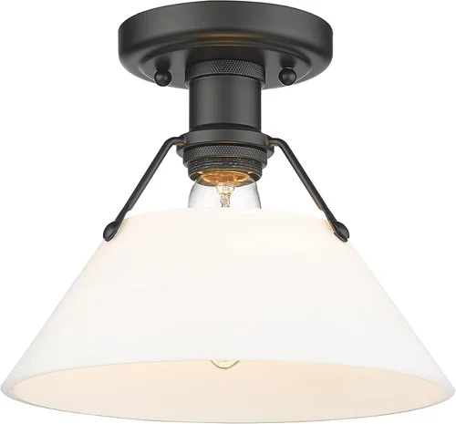 Vista 5 de Golden Lighting Orwell - Soporte empotrado de metal de 1 luz en negro mate y blanco