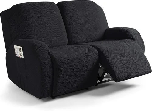 Vista 53 de Ruaozz - Fundas para sofá reclinable, fundas para silla reclinable, fundas para sofá con bolsillos, protector de muebles lavable con fondo elástico