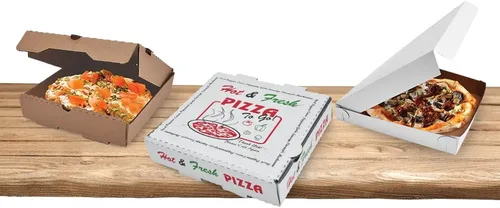 Vista 5 de Paquete de 50 cajas de pizza corrugada, cartón blanco (14 x 14 pulgadas)